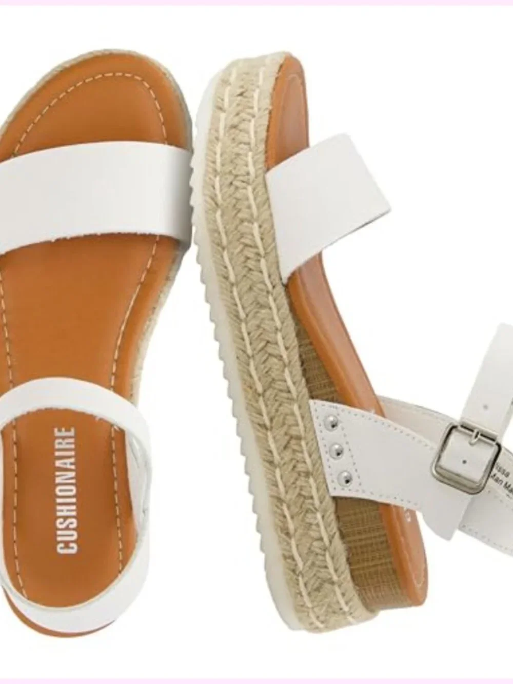 Espadrille Platform Sandals with Adjustable Ankle Strap Memory Foam Insole